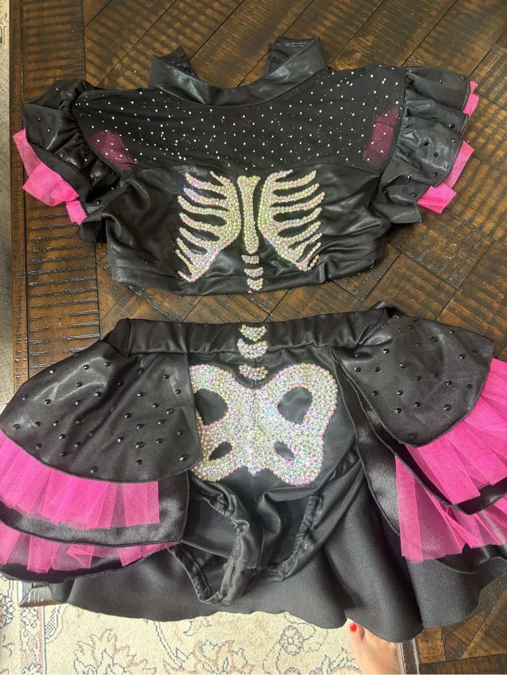 AWARD WINNING Black & Hot Pink custom Skeleton Costume